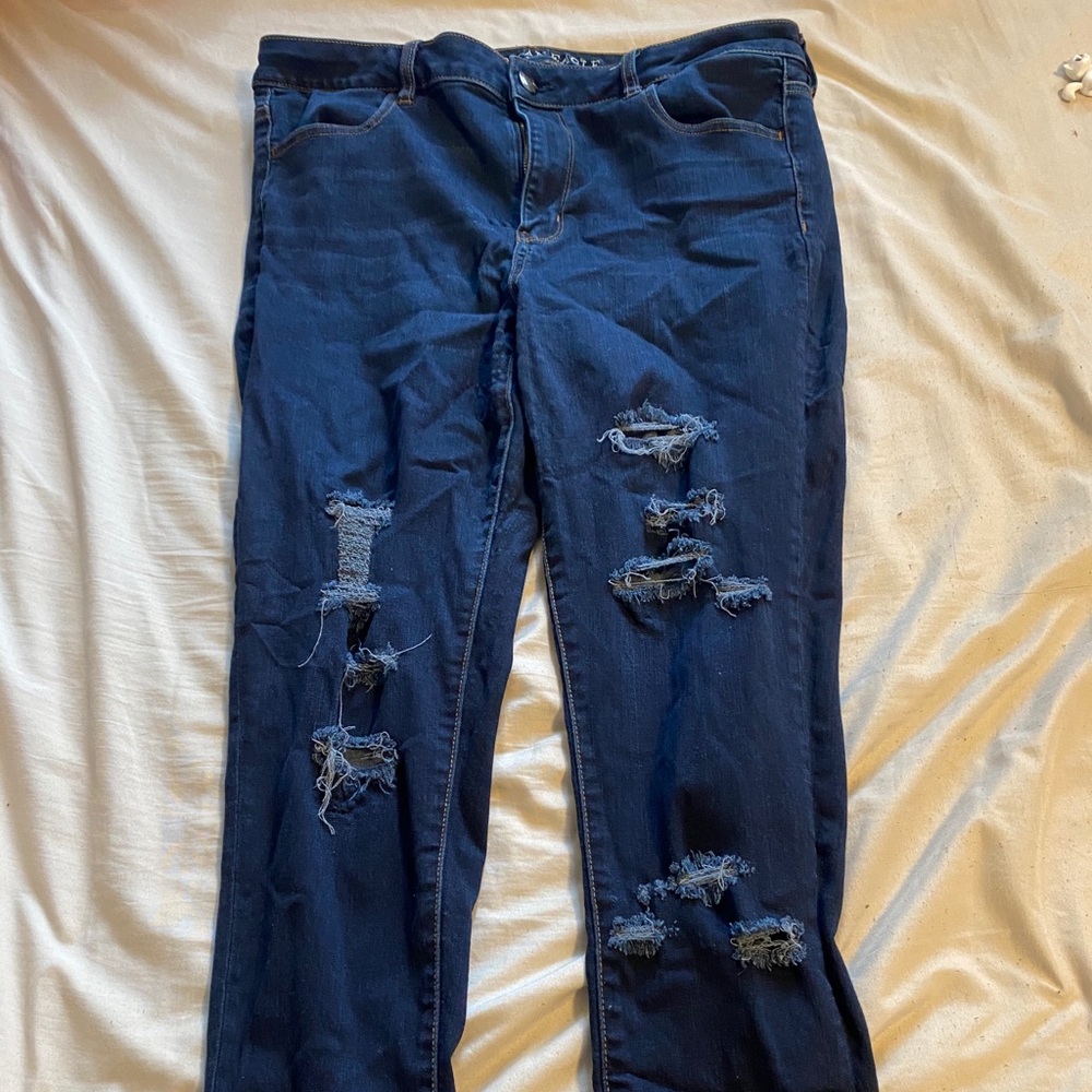 (3 for $30) AE distressed blue jeans